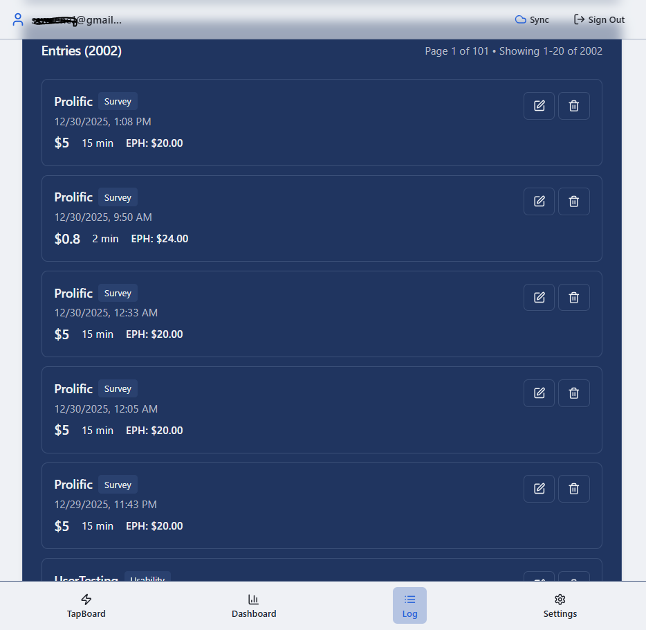 Click Work Tracker screenshot